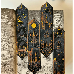 Set de 4 Marques-Pages Relief "Sorcellerie & Astronomie"